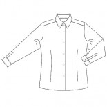 Camisa camarera (entallada) manga larga blanca